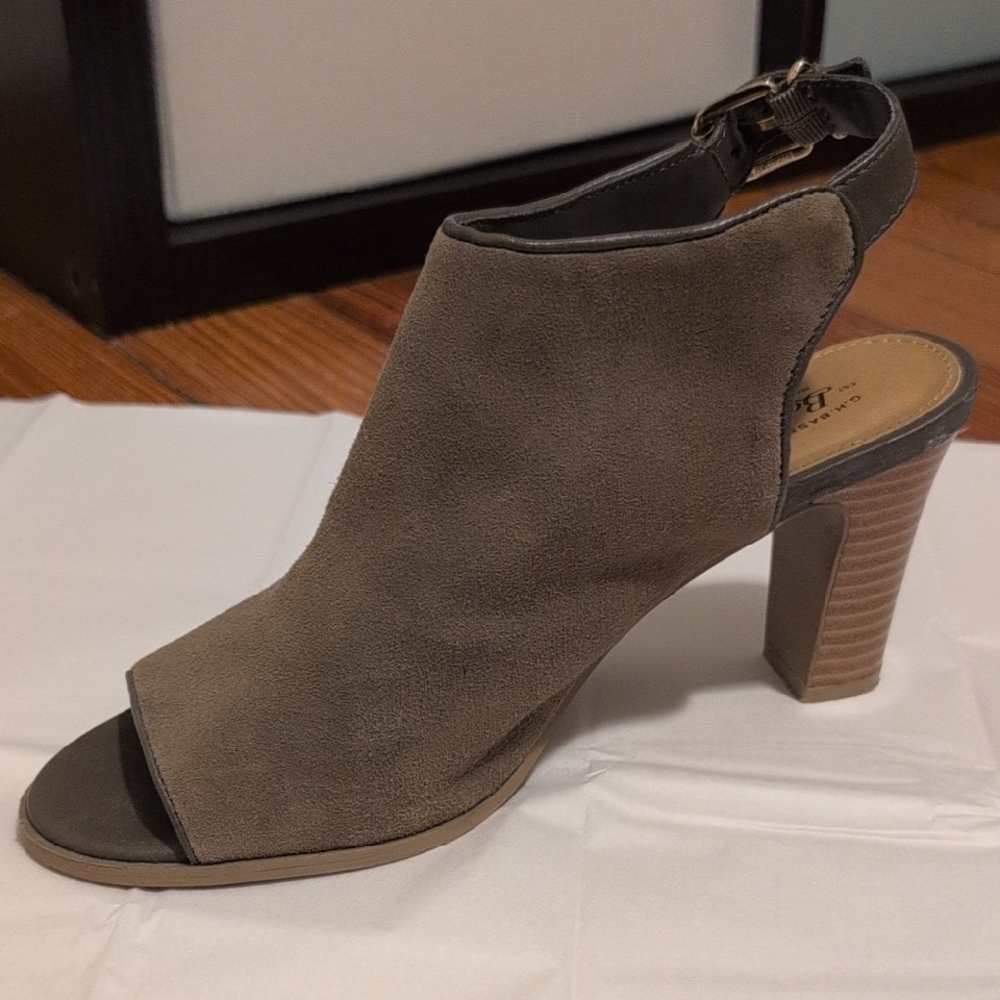 G.H. Bass & Co. Taupe Suede Heeled Sandals